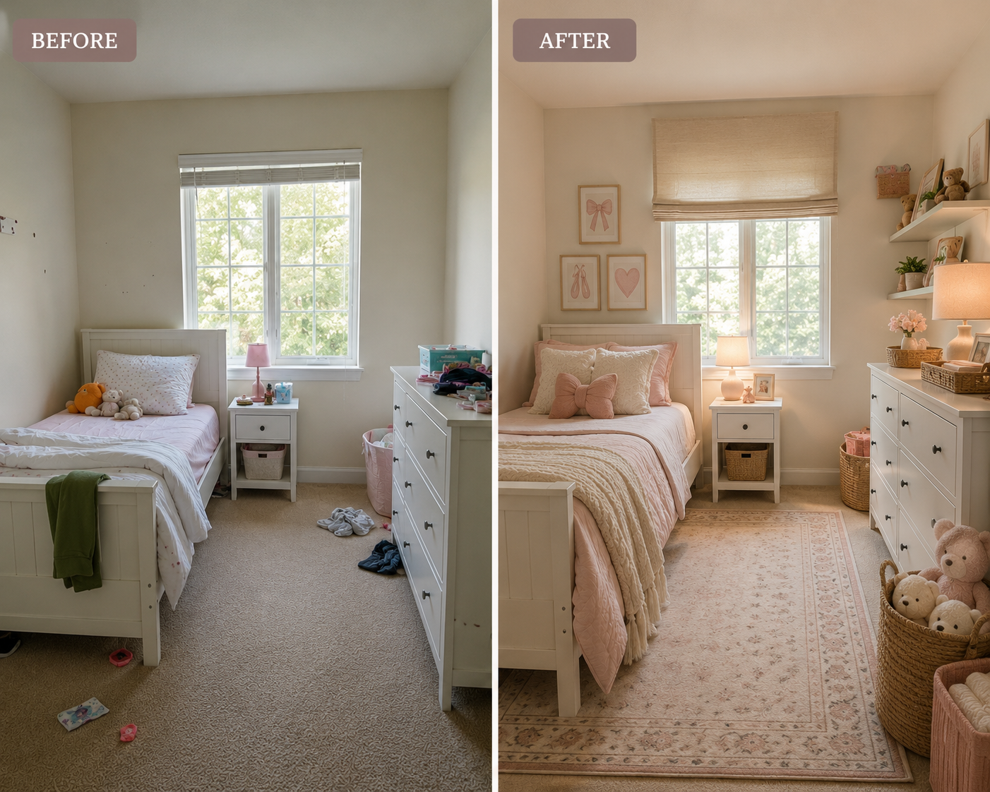 Girl's Bedroom - Soft Pink Refresh